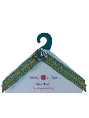Lindsay Phillips SwitchFlops Interchangeable Starfish Straps (Teal / Gold) Large